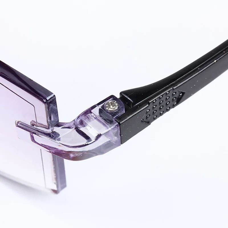 2 pares nuevos hombres mujeres gafas de lectura sin montura Anti luz azul bifocal aumento lejano gafas para presbicia + 150 + 200