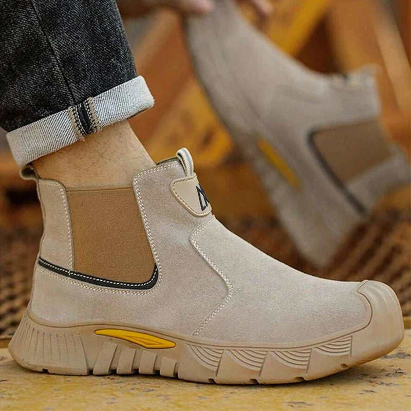 Zapatos de seguridad con punta de acero para hombres y mujeres, zapatos de trabajo antideslizantes, zapatillas de deporte, zapatos de trabajo protectores para exteriores, botas de seguridad para exteriores para hombres