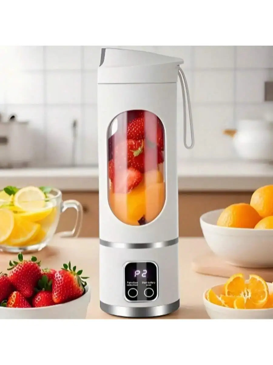 Exprimidor portátil con carga USB de 12 cuchillas, mini licuadora personal de 500 ml, máquina eléctrica para hacer batidos, mezclador compacto recargable para batidos, bebidas de frutas y verduras, uso en viajes, hogar, of