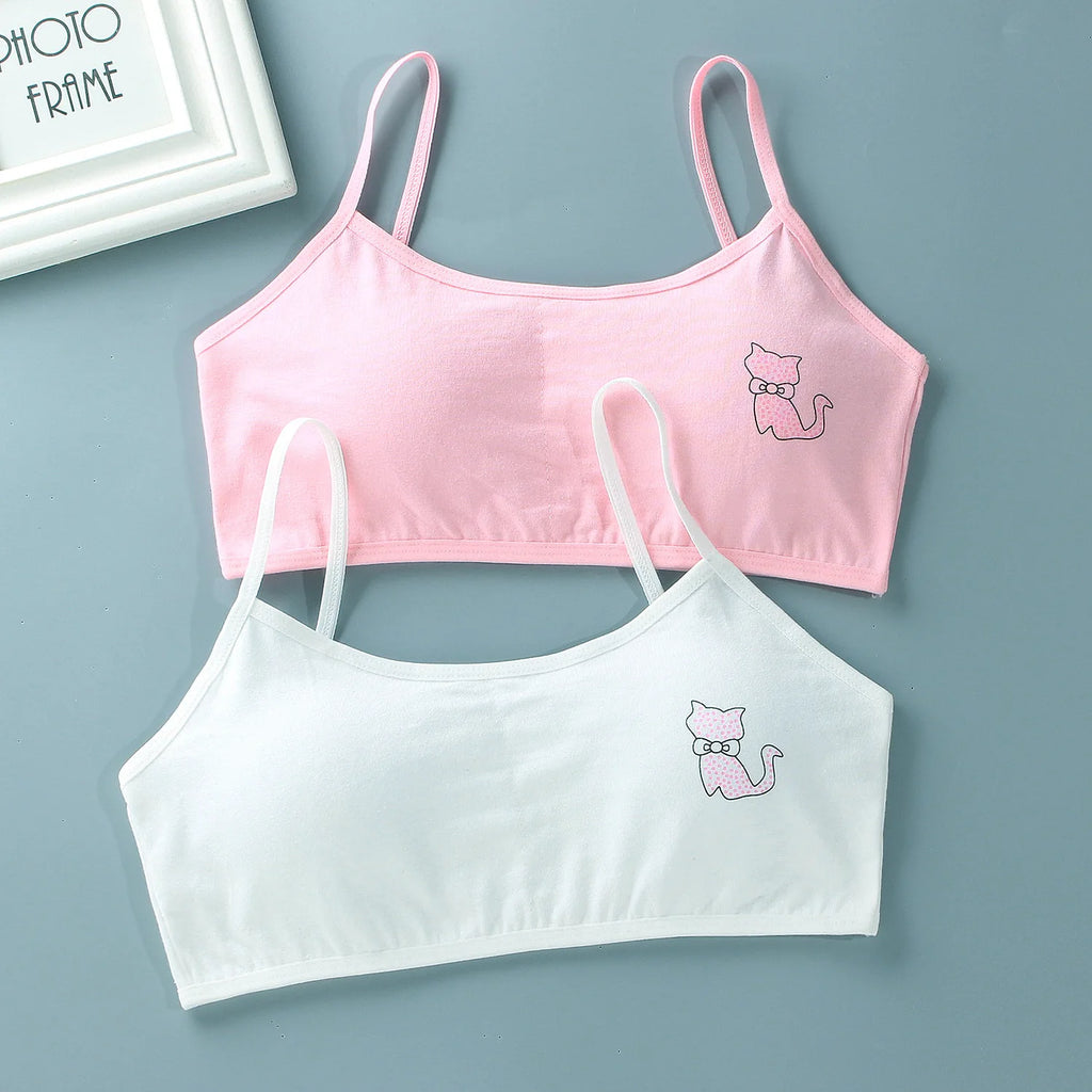 5 unids/lote Teeange niñas pequeñas sujetadores de entrenamiento Purbery School Girl Sujetador deportivo niños almohadilla para el pecho desmontable ropa interior niños Tops de tubo
