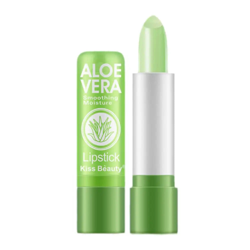 Lápiz labial de Aloe Vera que cambia de Color, bálsamo labial hidratante de larga duración, activado por temperatura, cuidado de labios nutritivo resistente a la decoloración