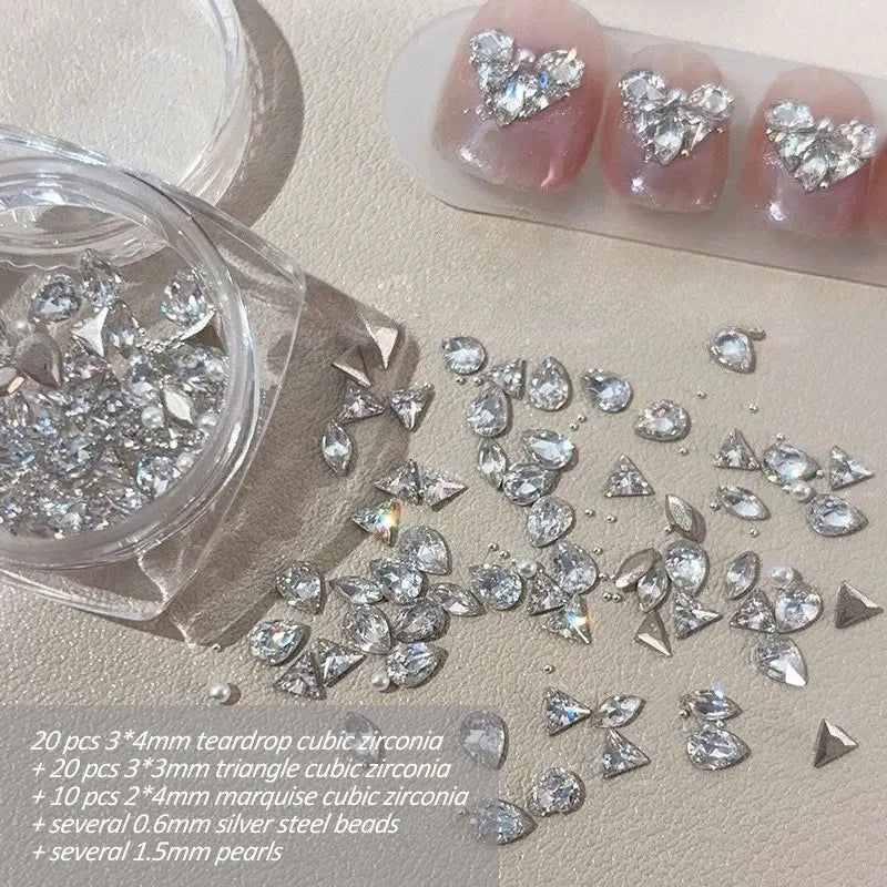 100 Uds 3D Mini circonita Nail Art Rhinestone cristal diamante accesorios para brillo suministros de manicura Material decoración de uñas