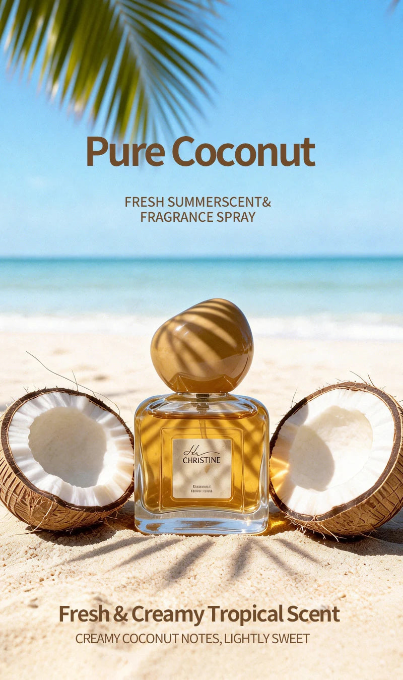 Perfume de Coco para Mujer, Aroma a Agua de Coco No Grasoso, Fragancia Tropical Unisex de Larga Duración para el Verano, Bruma Corporal