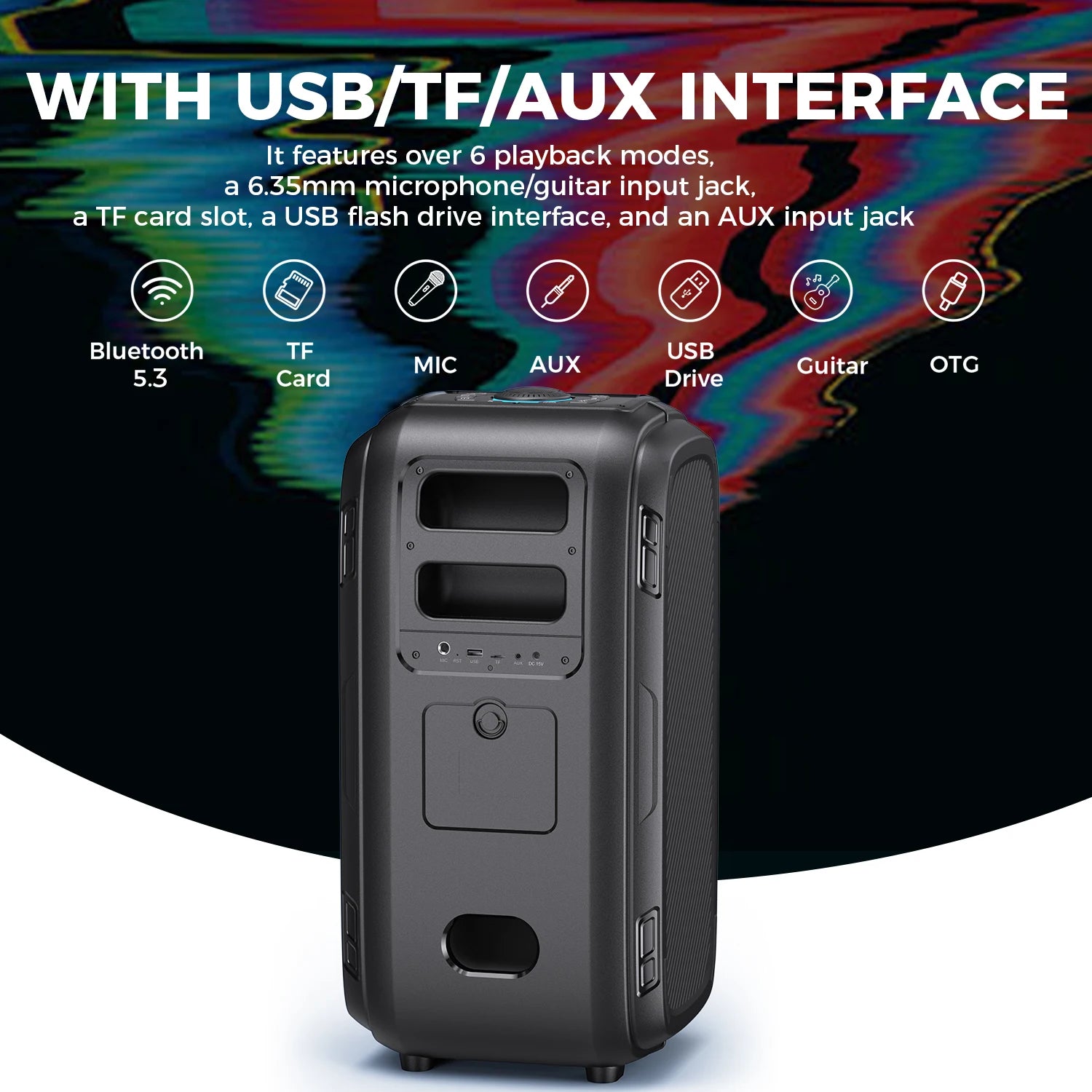 W-KING Altavoz Bluetooth grande PEAK de 250W, el más ruidoso/masif, 120dB/12 graves personalizados, altavoz portátil Boombox de fiesta grande V5.3 inalámbrico