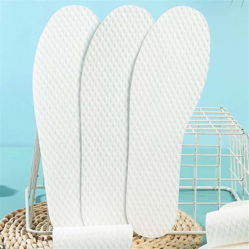 Nuevo 1/5/10 par/juegos plantillas desechables plantillas de pulpa de madera natural hombres y mujeres fino transpirable sudor suave cómodo almohadilla de zapato