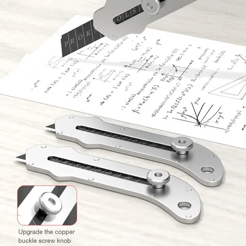 Nuevo Cuchillo Utilitario Portátil de Acero Inoxidable Retráctil para Desempacar Papel Tapiz Cortador de Papel Suministros de Papelería para Oficina y Escuela