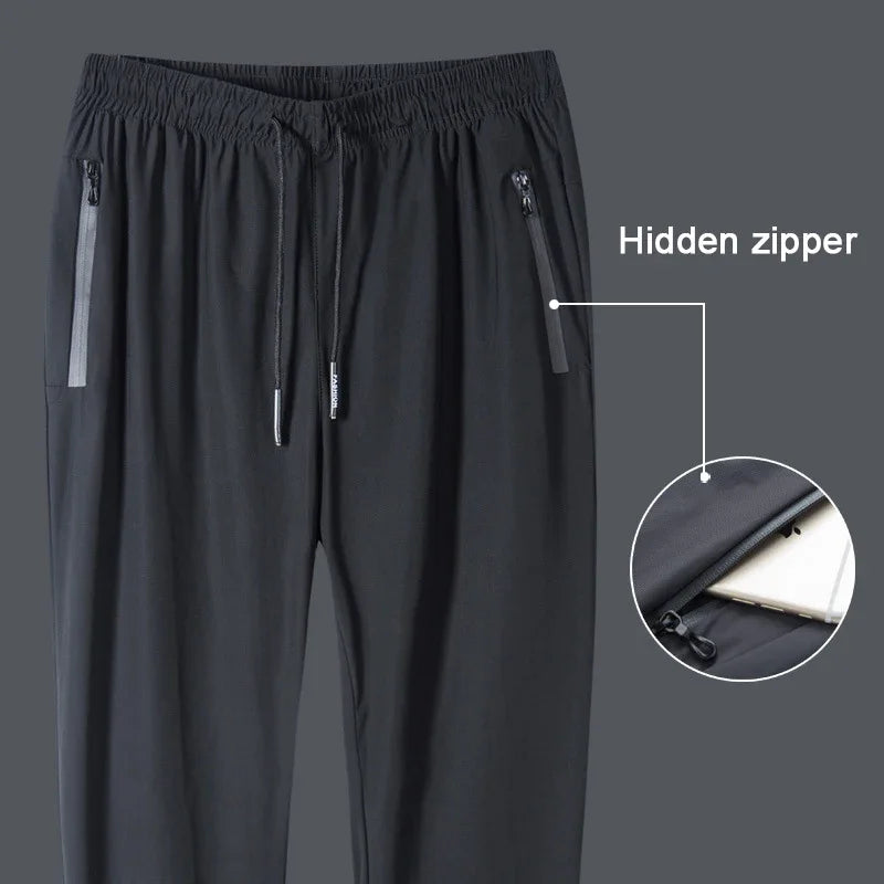 2025 Pantalones para correr para hombre Pantalones casuales finos de secado rápido Pantalones deportivos con bolsillos con cremallera Ropa deportiva Correr Pantalones deportivos para correr