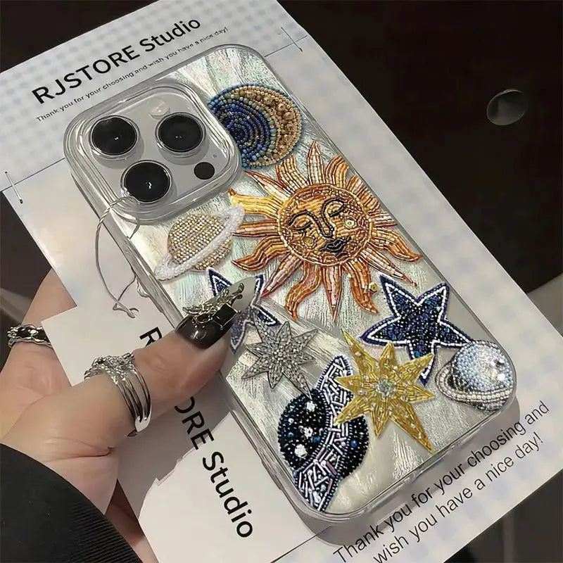 Funda de teléfono Punk Cool Angel Sun para iPhone 16 Pro Max 17 Pro Max 17Air 16E 15 14 13 12 11 Camlet cubierta anticaída