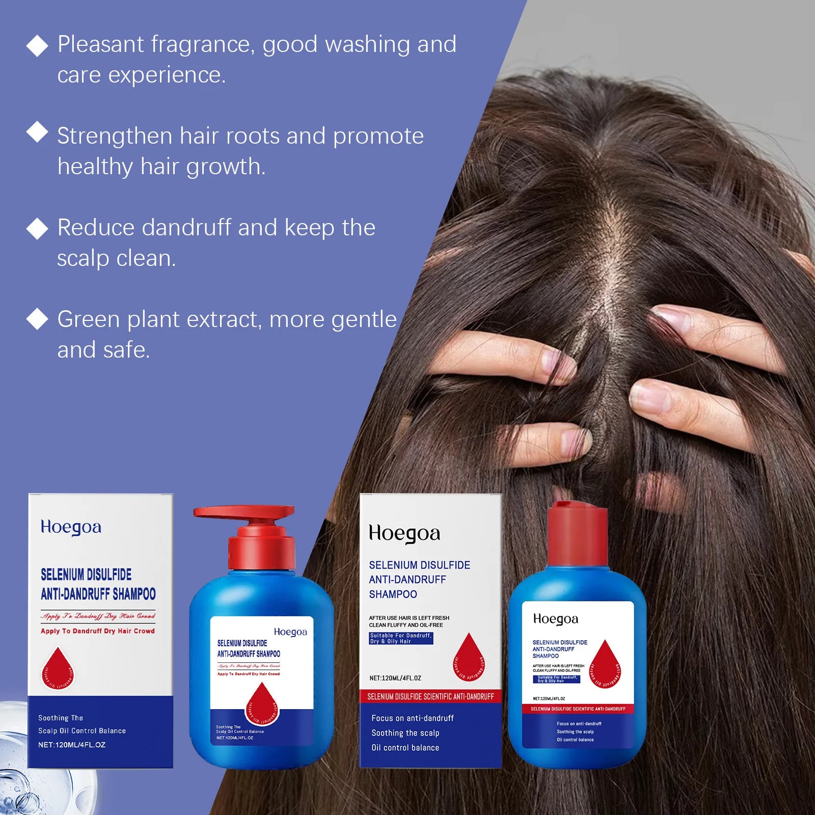 Champú de Sulfuro de Selenio para Control de Grasa, Elimina la Caspa, Refrescante, Limpieza Profunda, Nutre, Suaviza, Hidrata y Cuida el Cabello