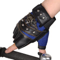 Guantes sin dedos de cuero PU de capitán pirata para hombre y mujer, manoplas con remaches de calaveras, guantes de gimnasio de Hip Hop, guantes de medio dedo para Moto femenina