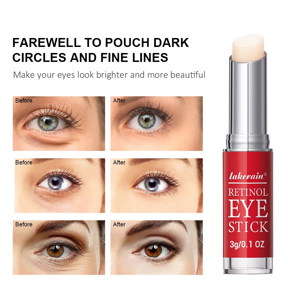 Crema de ojos con Retinol para aclarar las ojeras, reafirmante de la piel, suero de reparación instantánea de ojos en barra para el cuidado de los ojos de las mujeres
