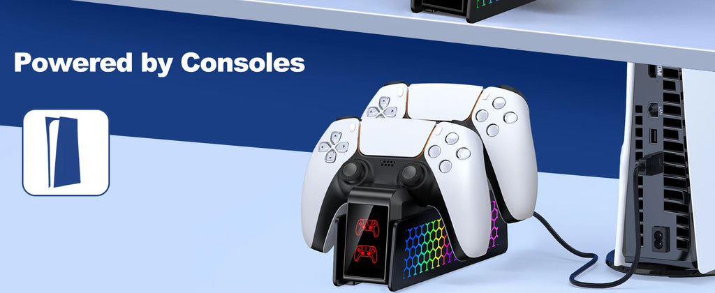 Para cargador de controlador PS5, estación de carga DualSense, soporte de cargador de base de carga Dual para controlador de juego inalámbrico PlayStation5
