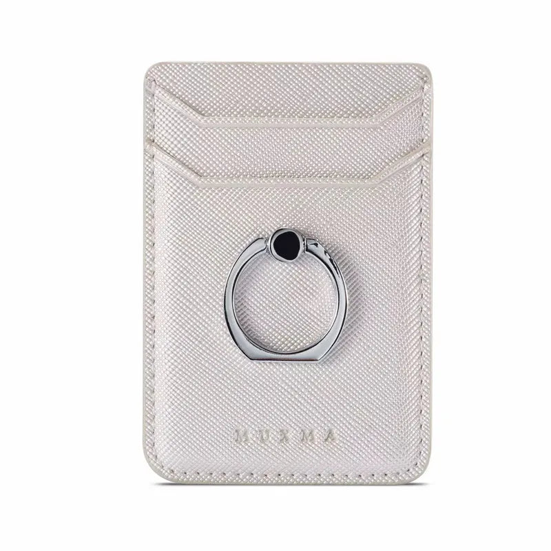 Tarjetero de cuero adhesivo 3M adhesivos tarjeta de identificación de crédito teléfono móvil bolsillo trasero funda tipo billetera pegatina soporte para teléfono Suporte Celular