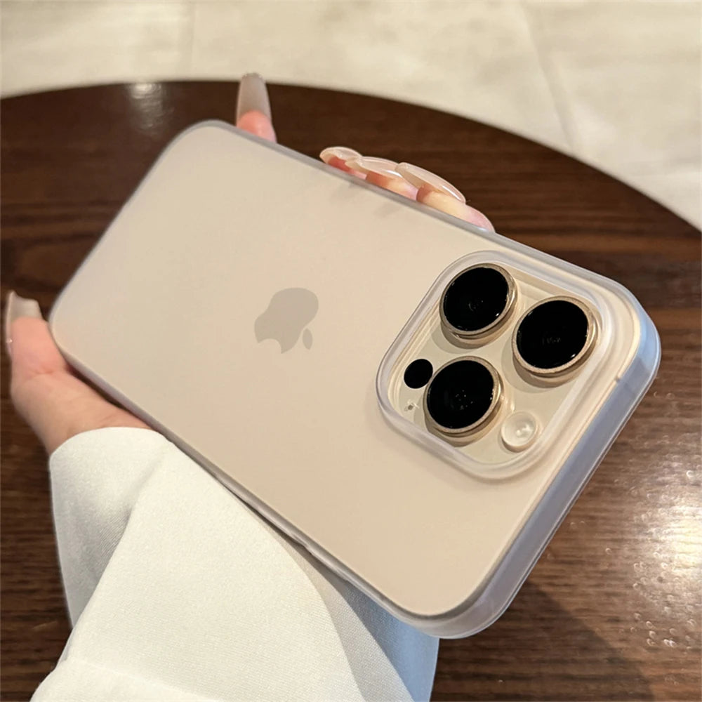 Funda de teléfono transparente mate suave para iPhone 16 15 14 Pro Max Plus 13 12 11 XR XS XsMax 8 cubierta de parachoques de silicona a prueba de golpes