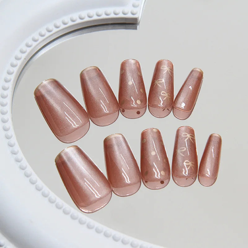 24 uñas postizas en forma de ataúd + 1 lima de uñas + 1 pegamento de gelatina