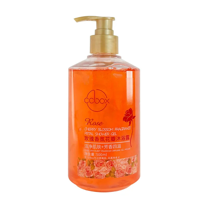500ml pétalo flor de cerezo rosa fragancia pétalo gel de baño fragancia duradera hidratante cuerpo paquete familiar
