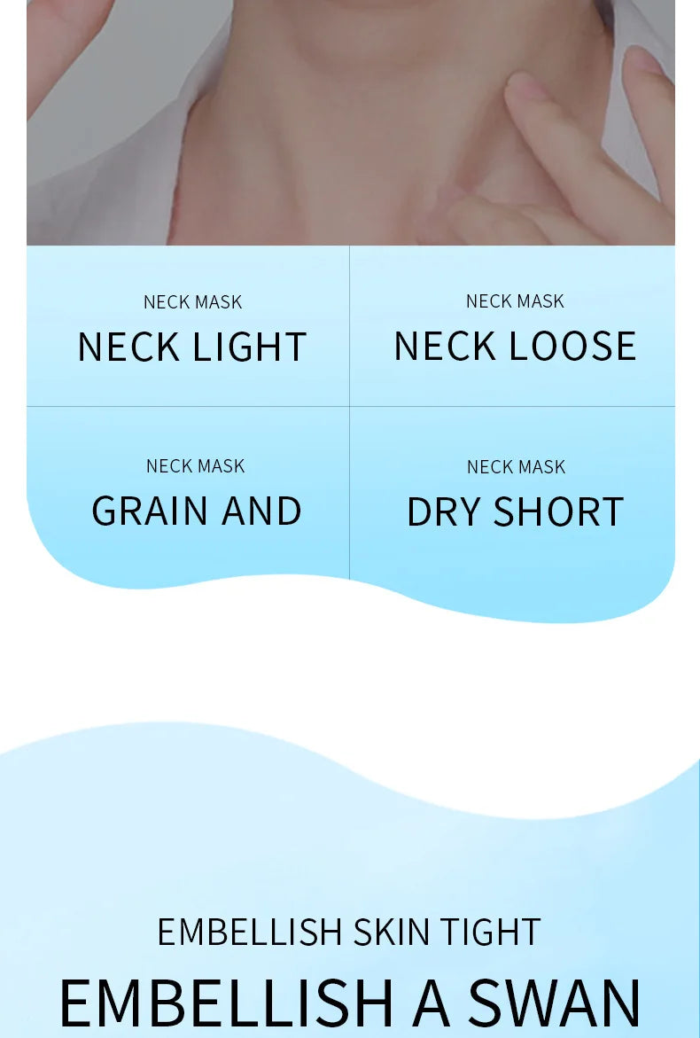10 Uds SADOER ácido hialurónico máscara de cuello colágeno reafirmante máscaras de cuello nutritivo brillo belleza hidratante cuellos cuidado de la piel