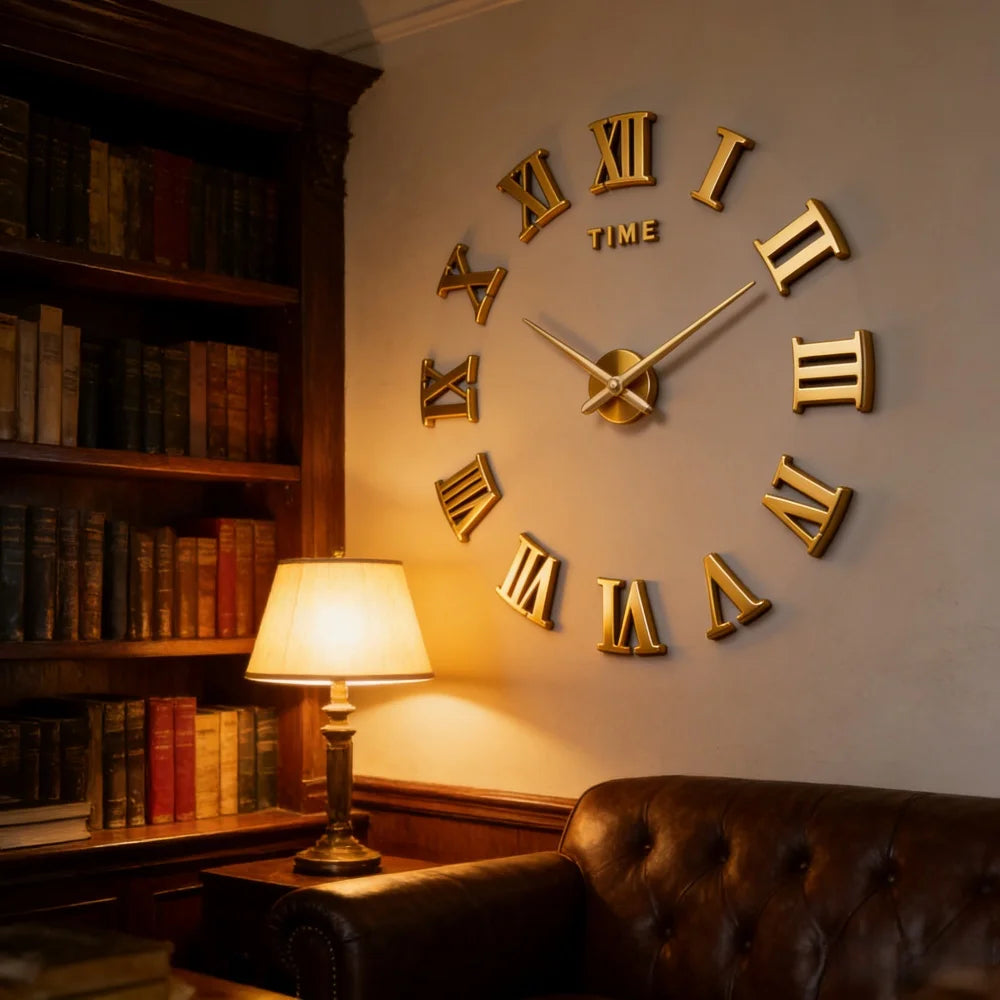 Reloj de pared grande 3D, relojes de pared clásicos luminosos, reloj Digital DIY, relojes de pared, pegatinas, reloj silencioso para el hogar, mesa de salón