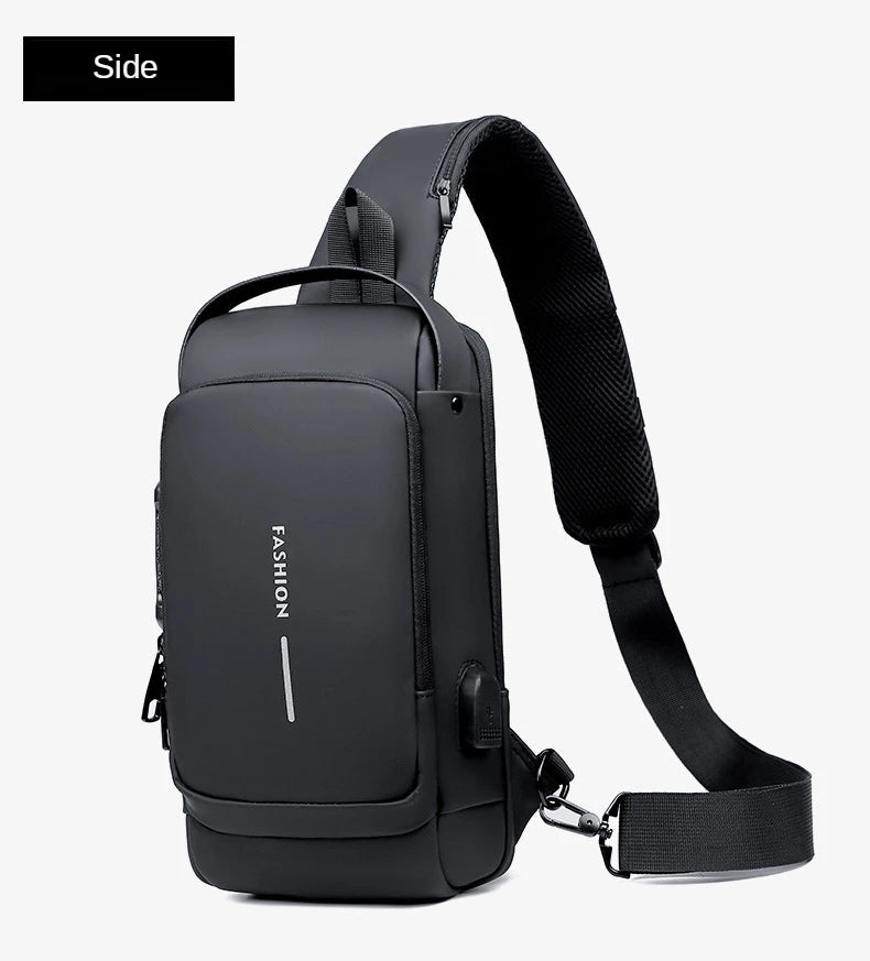 Bolso cruzado de cuero PU para hombre, bandolera clásica antirrobo, bolso de pecho multifuncional, nueva marca de diseñador
