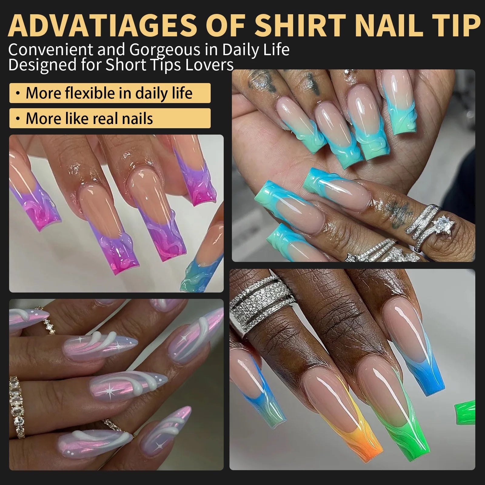 120/140 Uds. Puntas de uñas postizas de aguja de almendra extensión de uñas postizas suaves y transparentes para el hogar DIY salón de uñas manicura prensa en las uñas