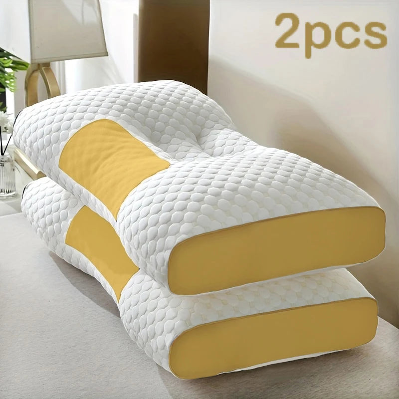 Almohadas de masaje para el cuello, soporte ortopédico ergonómico ajustable para contorno, núcleo de almohada de alta calidad, comodidad para dormir para todas las estaciones, 2 uds.