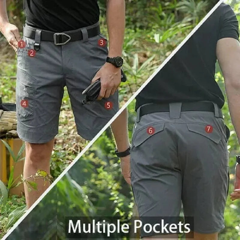 Pantalones cortos tácticos militares para hombre, pantalones cortos urbanos impermeables de senderismo, pantalones de campamento con múltiples bolsillos, talla grande, Verano