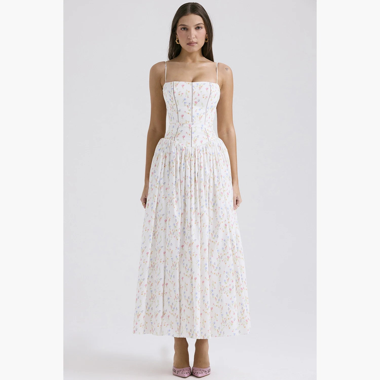 Ashgaily White Dress Women Halter Cotton Long Dress Lace Elegant Party Outfits Ladies Sexy Club Clothes