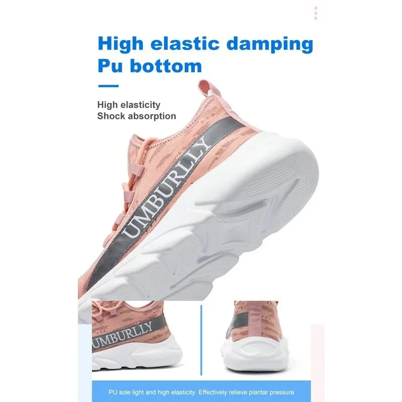 Zapatos de protección laboral para mujer, antigolpes, antiperforación, ligeros, transpirables, duraderos, cómodos zapatos de trabajo