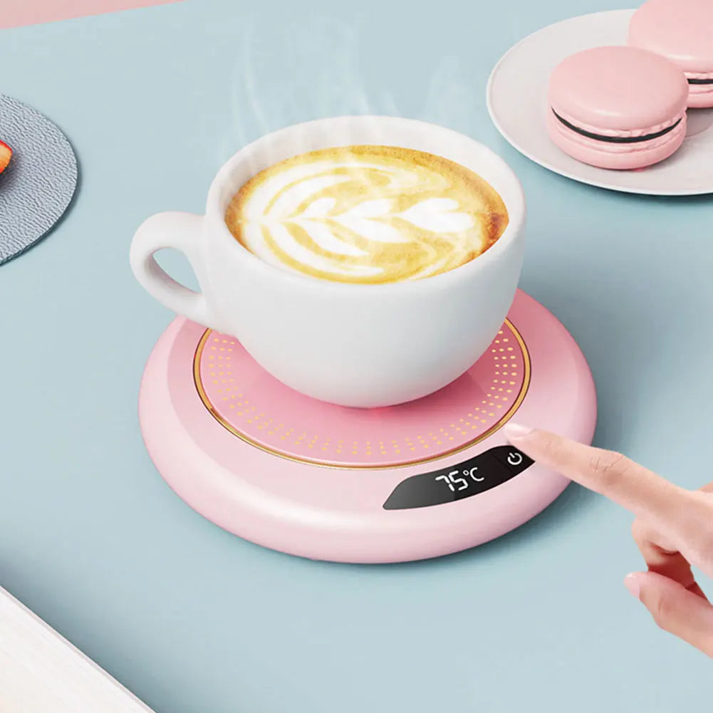 Calentador de tazas de café USB, calentador de bebidas eléctrico con 3 ajustes de temperatura, placa calentadora de café para café caliente, té y leche