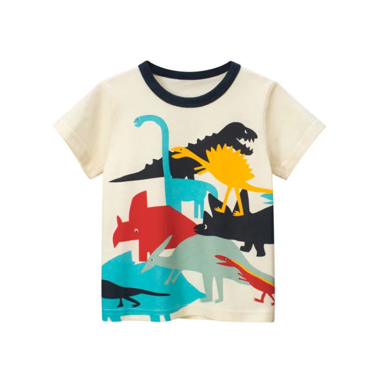 OLEKID-ropa de verano para niños, camisetas con estampado de dibujos animados para niños de 2 a 8 años, camisetas de manga corta para niños pequeños, 2025