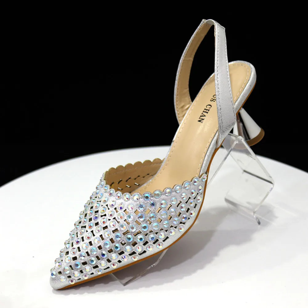 Sandalias con fondo de Muffin decoradas con cuentas para mujer, zapatos y bolso cómodos y versátiles, elegantes, a la moda, verano, 2023