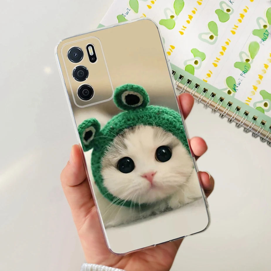 Para Oppo A16 A16s funda elegante pintada contraportada suave funda de teléfono delgada para Oppo A16s OppoA16 s CPH2269 Coque Fundas carcasa de parachoques