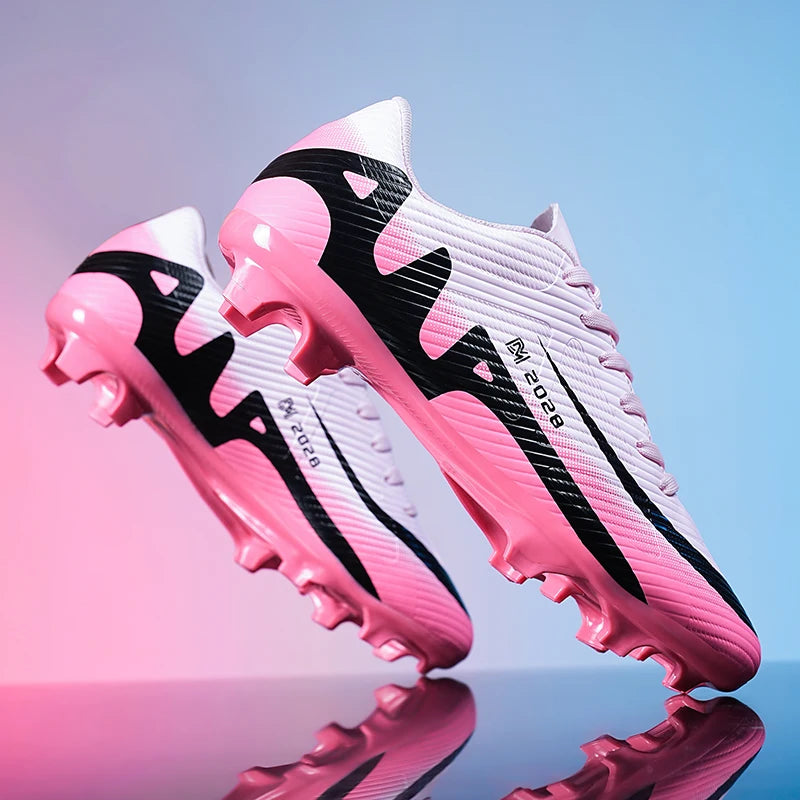 Botas de Fútbol Profesionales FG/TF para Hombre, Tacos Largos para Césped, Transpirables, Ligeras y Cómodas para Entrenamiento