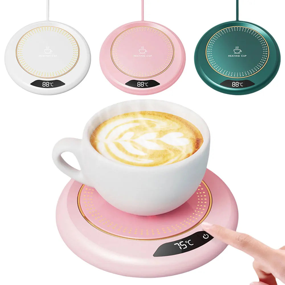 Calentador de tazas de café USB, calentador de bebidas eléctrico con 3 ajustes de temperatura, placa calentadora de café para café caliente, té y leche