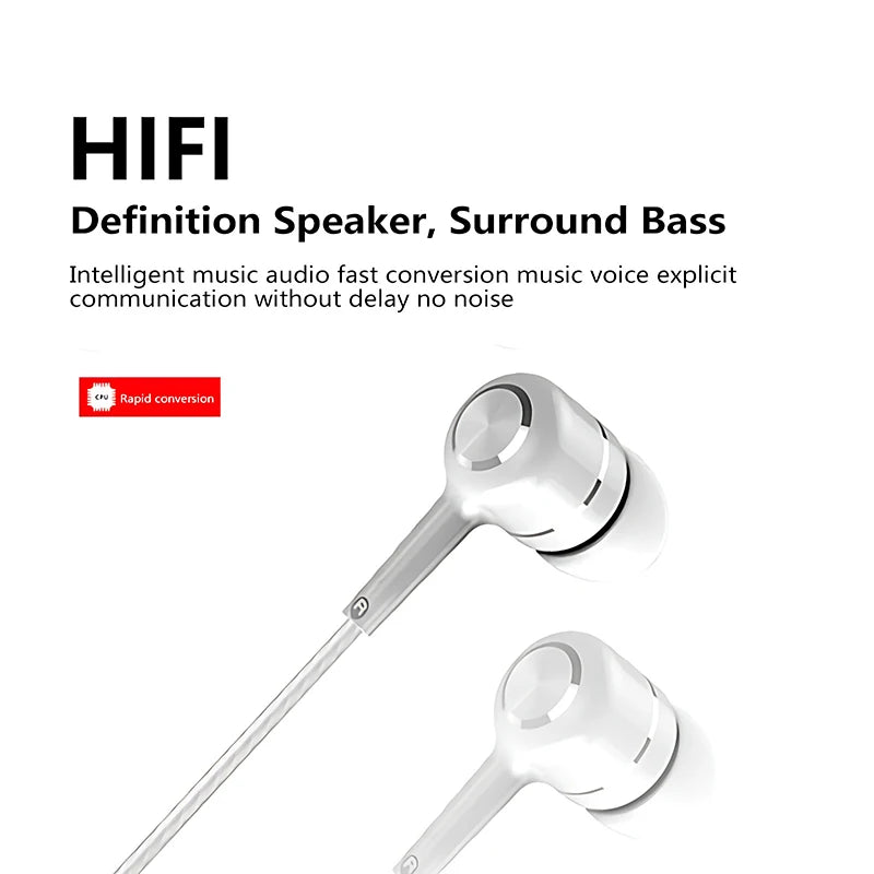 Auriculares intrauditivos con cable de 3,5mm, auriculares HIFI de graves pesados, Monitor deportivo, auriculares estéreo para música y videojuegos con micrófono