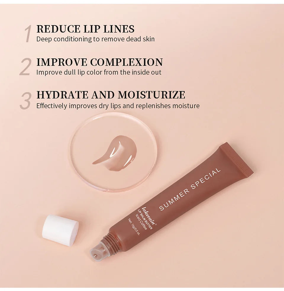 Bálsamo labial hidratante de verano, bálsamo labial hidratante para mantequilla, cuidado diario, bálsamo labial, maquillaje de aceite labial