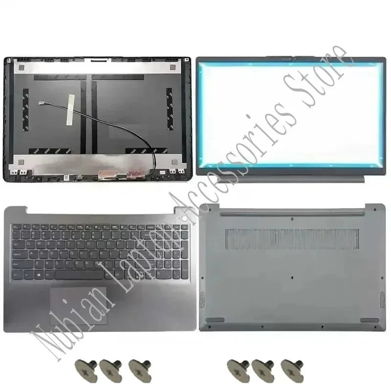 Nuevo para IdeaPad 3 15ADA6 15ITL6 15ALC6 2021: Cubierta trasera LCD, bisel frontal, reposamanos, carcasa inferior, teclado y bisagras para portátil