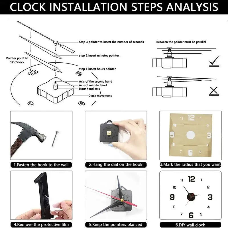 Reloj colgante de pared DIY sin marco creativo 3D, pegatinas de pared, reloj Digital silencioso para el hogar, decoración de pared para sala de estar y oficina