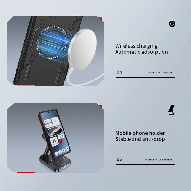 Funda de disipación de calor para Nothing Phone 3 3a Lite 4a Pro, protección de lente, carga inalámbrica magnética, carcasa trasera, Funda Coque