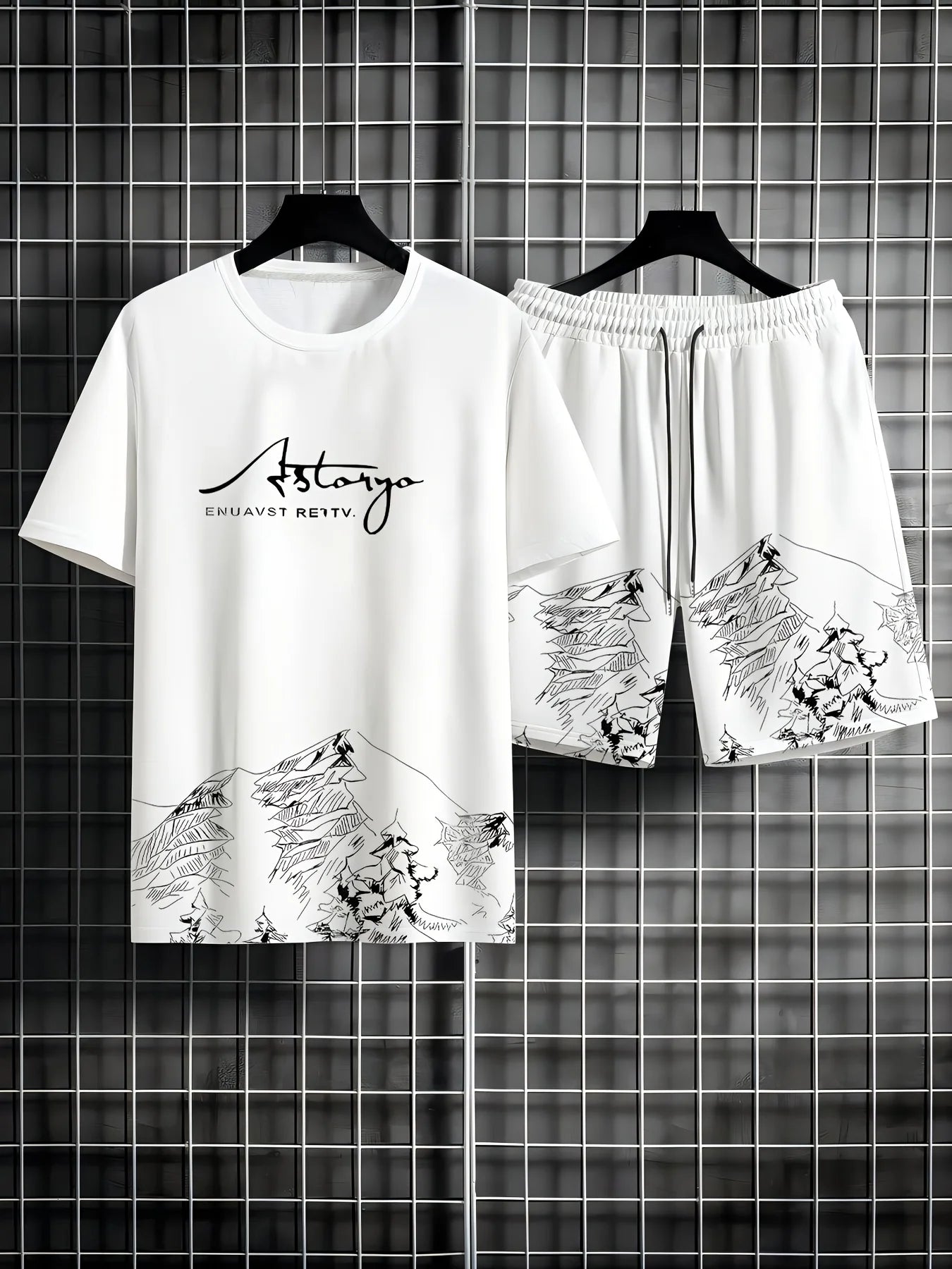 Conjunto de Camiseta y Pantalones Cortos Casuales de Verano para Hombre 2026, Conjunto Deportivo, Camiseta de Manga Corta de Talla Grande, Pantalones Cortos con Bolsillo con Cordón