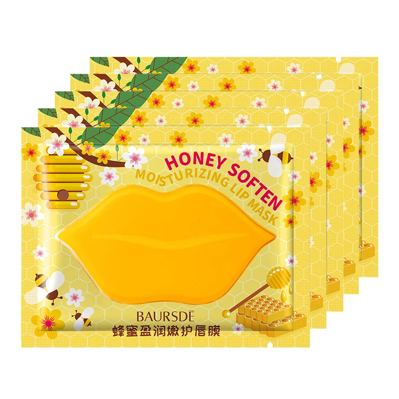5/10 unids/lote mascarilla labial nutritiva de colágeno esencia de frutas hidratante reafirmante parche labial antiarrugas cuidado de la piel
