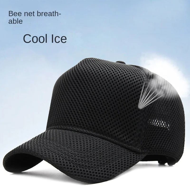 Gorra de béisbol de malla de verano de talla grande de cabeza grande para hombres y mujeres gorra transpirable de camionero ajustable para deportes al aire libre correr