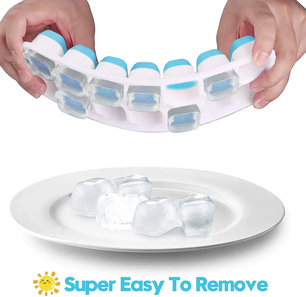 Bandeja para cubitos de hielo, molde de silicona con cubierta cuadrada de 14 cubos, moldes para cubitos de hielo de fácil liberación, barra de cocina de verano, herramientas para hacer bebidas heladas DIY