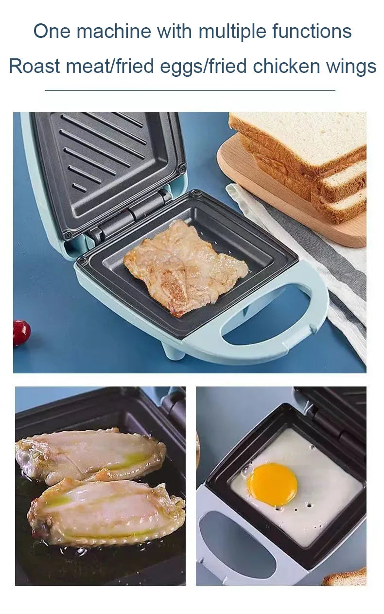EDTID-máquina eléctrica para hacer sándwiches, Mini máquina ligera para comida, pan, Muffin, desayuno, tortilla de huevo, sartén para hornear, Panini, calentador para parrilla, horno EU