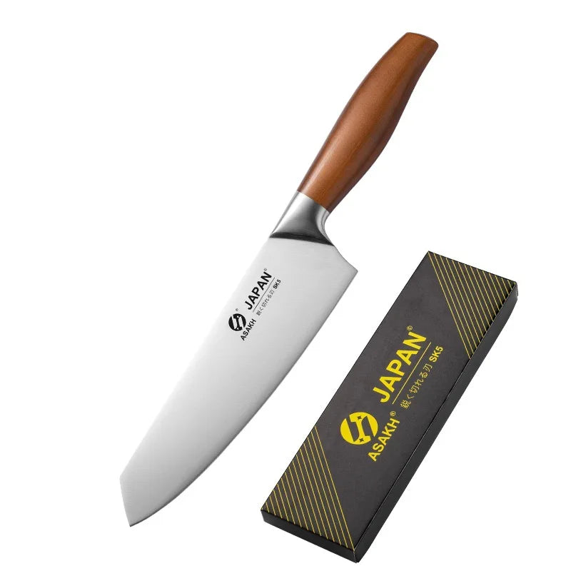 Juego de cuchillos de cocina de acero inoxidable, cuchillo para cortar carne, pescado, verduras, cuchillo de carnicero, cuchillo de Chef japonés con caja de regalo