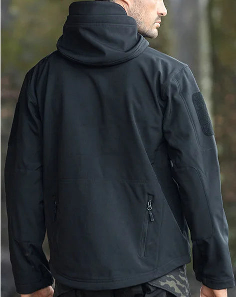 Chaqueta de Piel de Tiburón a la Moda 2024, Chaqueta Táctica Impermeable y Cortavientos para Hombre, Chaqueta con Capucha