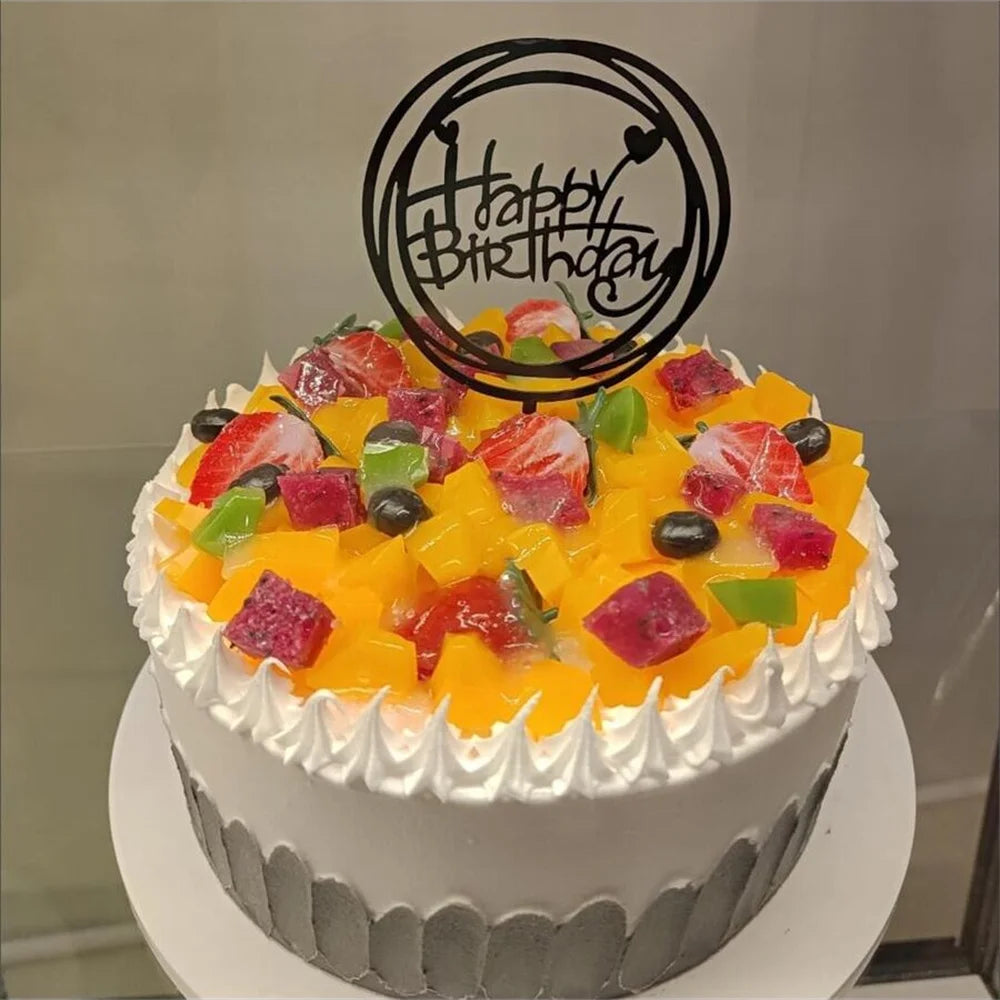 10 Uds. De plástico Gittler, adorno para tarta de feliz cumpleaños, letrero decorativo ostentoso, adorno para tarta de feliz cumpleaños, decoración de postre de cumpleaños para niña