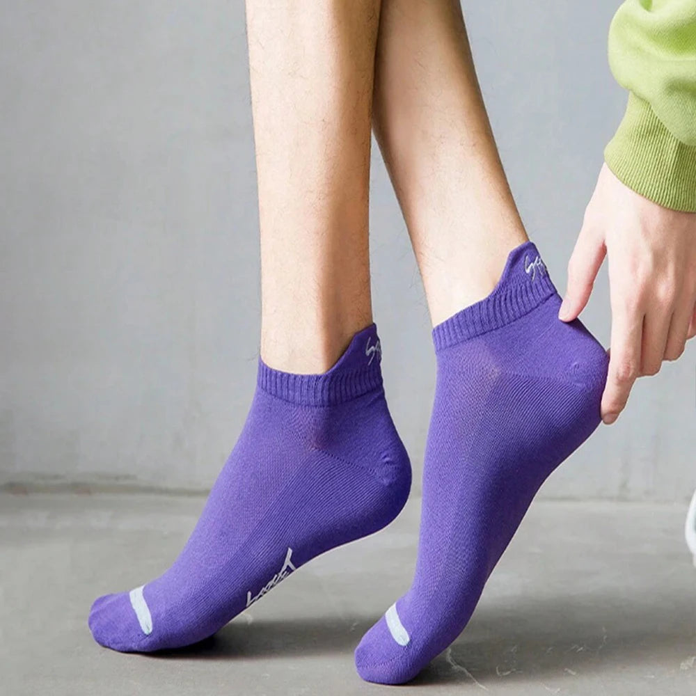 5/10/20/30 pares de calcetines tobilleros para hombre, calcetines invisibles transpirables con letras a la moda, estilo deportivo, a prueba de olores, absorbentes del sudor