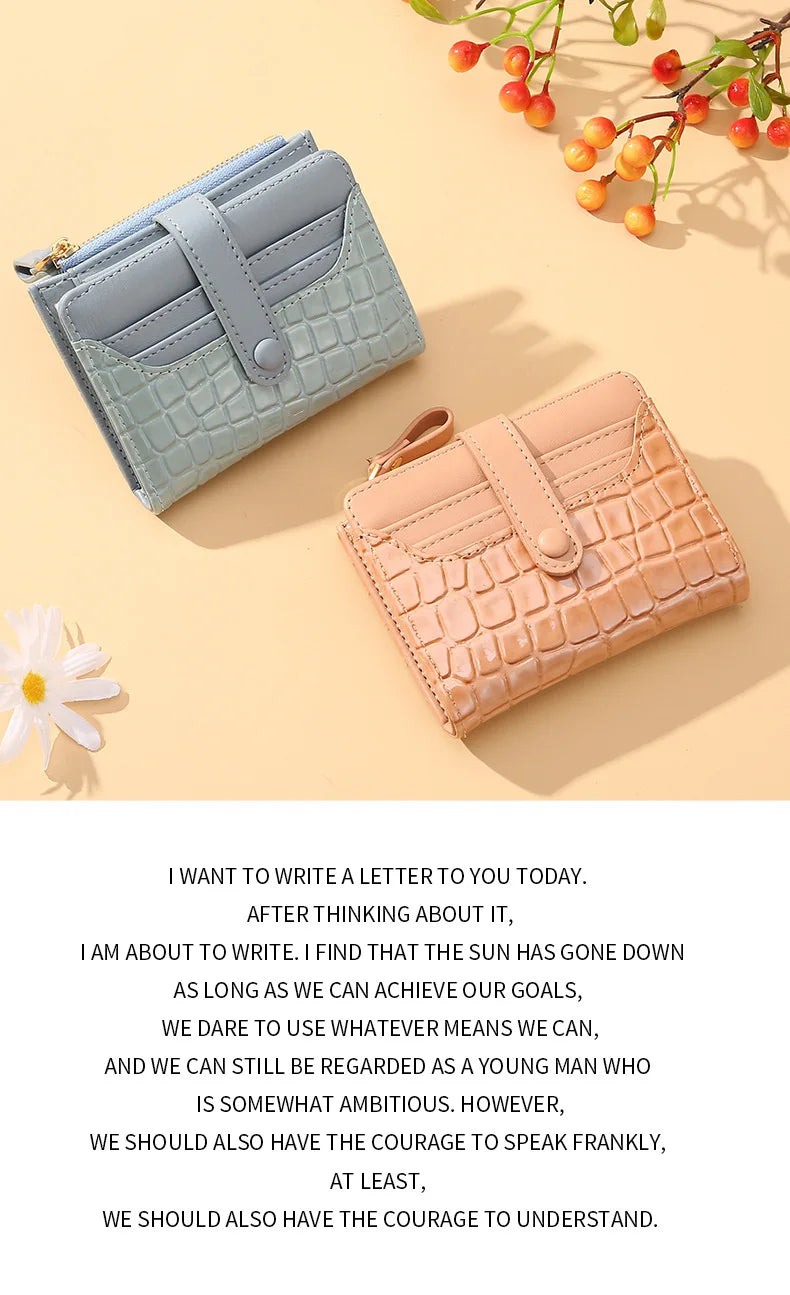 Cartera corta para mujer, monedero pequeño de cuero de marca de lujo a la moda, tarjetero para mujer, bolso de mano para mujer, billetera con Clip para dinero 2023