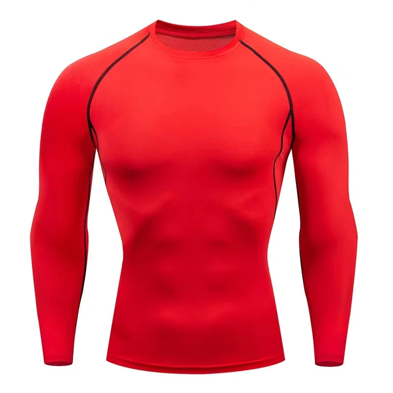 Camisa de compresión de manga larga para hombre de secado rápido |   Top deportivo para culturismo, fitness, gimnasio, entrenamiento